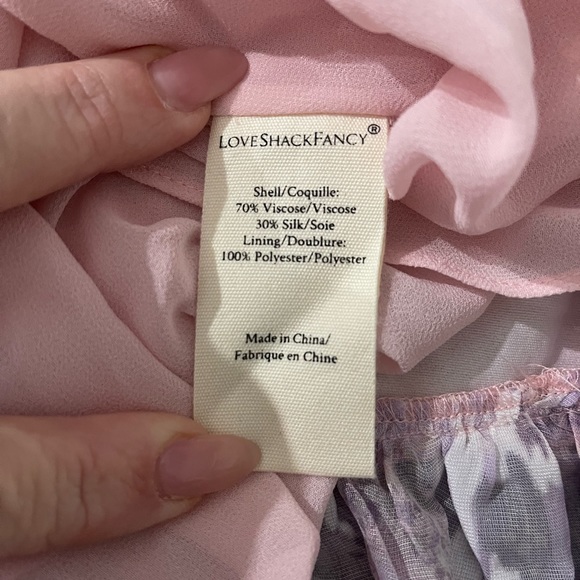 💕HOT💕NWT LoveShackFancy Zietta One Shoulder Dress in Dusty Amethyst Sz 12 - Picture 16 of 16